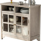 Chogori 31.5" Solid Wood Buffet Cabinet with Storage, Farmhouse Sideboard with 2 Doors, Coffee Bar Cabinet for Dining Room, Kitchen, or Living Room, Gray