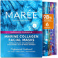 MAREE Collagen Facial Mask with Hyaluronic Acid - Hydrating Face Masks Skincare - Mascarillas Faciales For Women Skin Care - Multicolor, 6 Count
