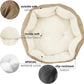 Asvin Medium Dog Bed for Medium Dogs, Cat Beds for Indoor Cats, Pet Bed for Puppy and Kitty, Extra Soft & Machine Washable with Anti-Slip & Water-Resistant Oxford Bottom, Light Brown, 25 inches