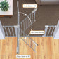Cumbor 29.7-46" Baby Gate for Stairs, Gifts for Mom-Auto Close Dog Gate for The House, Easy Install Pressure Mounted Pet Gates for Doorways, Easy Walk Thru Wide Safety Gate for Dog, Gray