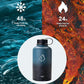 BUZIO 64oz Insulated Water Bottle with Straw Lid, Half Gallon Double Wall Food-Grade Stainless Steel Water Bottle with Carrying Pouch, Wide Mouth BPA-Free Sweat-Proof Sports Water Flask, Keep Hot Cold