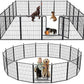Dog Playpen 32 inch 16 Panels Indoor Outdoor Dog Pen for Medium/Small Dogs Heavy Duty Metal Dog Fence Outdoor for Yard, Puppy Playpen with Door Portable Pet Fence for RV Camping Yard