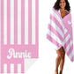 JML Personalized Beach Towel with Name, Custom Cabana Stripe Beach Towel, Customized Microfiber Pool Towel, Quick Dry & Absorbent Swim Towel for Adult,Mother's Day, Birthday, Summer Holiday,Vacation