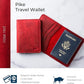 PEGAI Personalized Leather, Passport Holder For Travel | Handmade Passport Wallet Cover Case | Travel Document Holder, Passport Cover for Men, Women, and Family | Pike (Rose)