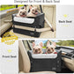 PETSFIT Dog Car Seat Medium Sized Dog, Waterproof PU Leather Dog Seat for Car with Patented Safe Buckles, 2 Clip-On Safety Leashes, Suitable for 2 Small Dogs (Medium, Black)