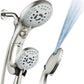 Hotel Spa AquaCare for California As-Seen-On-TV High Pressure Handheld Rain 50-mode 3-way Shower Head Combo with Adjustable Arm, Anti-clog Jets, Tub & Pet Power Wash, 6 ft. Hose, Nickel Finish