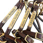Leaders 3/4" Leather Halter for Horses with Customized Engraved Name Plate Brown Leather with Solid Brass Hardware