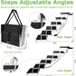 Sturdy 6-Step Aluminum Frame Dog Stair with 1680D PVC Fabric - Non-Slip, Lightweight & Portable - Ideal for Car, SUV, Truck Access - Black (106x80x43cm)