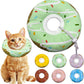Cat Cone Collar Soft, Adjustable Cat Recovery Collar Kitten Cones to Stop Licking, Cute Donut E Collar After Surgery, Cats Neck Pillow Cone Elizabethan Cones of Shame (Waterproof Green, Small)