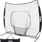 ZELUS Baseball Net 7 ft x7 ft, Softball Hitting & Pitching with Carry Bag, Ground Stakes, Portable Backstop & Bow Frame, Training Equipment for All Ages