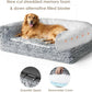 EHEYCIGA Foldable Human Dog Bed, Orthopedic Memory Foam Human Sized Dog Bed, Waterproof Pet Bed for People, Faux Fur Pet Couch for Adult, Grey, 72"x44"x11"