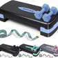 Aerobic Stepper Set with Dumbbells & Measuring Tape, Adjustable Height 2 Level Risers Workout Exercise Step Platform, 4 Colors, the Ultimate Gift for a Joyful Holiday and Merry Christmas