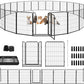 Dog Playpen Outdoor Extra Wide 24 Panels Heavy Duty Dog Fence 40" Height Anti-Rust with Doors Portable for RV Camping Yard, Total 63FT, 316 Sq.ft, Snowy Black