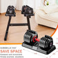 Adjustable Dumbbell Set 25/55/90LBS,10 in 1 Free Weights Dumbbell with Anti-Slip Texture Handle,1 Sec Speed Adjustment Men/Women Gym and Home Strength Training Equipment.