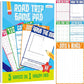 Road Trip Game Pad, 80 Tear-Off Sheets 5 Classic Games in 1 Pad, Dots & Boxes, Tic-tac-Toe, Categories, Plane Travel, Car Trip Activity, Pen Pencil & Paper Game for Kids, Adults (4” x 6”)