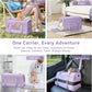 PETSFIT Soft-Sided Cat Carriers & Car Seats with Patent Safe Buckles, Clip-On Harness, 18"x11"x11" Airline Approved Pet Carrier - 9 lbs Capacity (Purple)