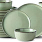 GBHOME Ceramic Dinnerware Sets for 8, 24 Pieces Stoneware Plates and Bowls Sets, Scratch Resistant Dishes, Dishwasher & Microwave Safe-Pastel Green