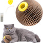 AREIIA Catnip Ball Toy for Cats Catnip Refillable Scratcher Ball Kitty's Faithful Playmate Reduce Obesity and Loneliness CSB01BR