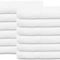 GOLD TEXTILES 12 Pcs New White (20x40 Inches) Cotton Blend Terry Bath Towels Salon/Gym Towels Light Weight Fast Drying