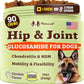 Natural Dog Company Hip & Joint Chews, Chicken Liver & Turmeric Flavor, with Glucosamine Chondroitin for Dogs, Maintains Bone and Joint Health, Supplements for Seniors and Puppies, 90 Count