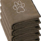 Chumia 4 Pack Dog Towels for Drying Large Microfiber Grooming Tools Absorbent Soft Bath Supplies with Embroidered Paw for Small Medium Pet Products(16 x 32 Inch,Brown)