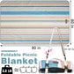 Waterproof Picnic Blanket 80" x 80" in Portable with Carry Strap for Beach Mat or Family Outdoor Camping Party, Park Blanket for Grass Park, Hiking, Travel, Concerts (Crystal Blue & Orange, 80" x 80")