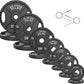 Olympic Cast Iron 2-Inch Weight Plates for Strength Training & Weightlifting, 255 Pounds Set, Multiple Packages