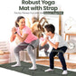 Robust Non-Slip Yoga Mat with Strap, 1/4" Thick TPE Eco-Friendly Workout Mat for Yoga with Position Lines and Texture Surface, Gym Mat for Women, Men, Pilates and Exercises Anti-Tear Sweat-Proof Exercise Mat