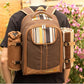 Apollo Walker Picnic Backpack Bag for 4 Person with Cooler Compartment,Wine Bag, Picnic Blanket(45"x53"),Best for Family and Lovers Gifts (Brown)