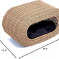 Fun Stackable Wicker Cat Hideaway House - Interactive Play Rattan Cat House for Indoor Cats Kitty, Pet Friendly Top/Side House Entry, Cat Bed Enclosed