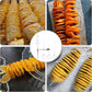 Tornado Spiral Potato Cutter Set, Manual Tornado Spiral Potato Cutter with 4pcs Stainless Steel Skewers Vegetable Spiralizer for Fry Chips Making Practical Kitchen Gadgets