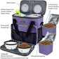 BAGLHER Dog Travel Bag, Pet Travel Bag (ALL Pet Travel Supplies), With 2 Pet Food Containers and 2 Collapsible Silicone Bowls; Essential Kits for Pet Travel Purple