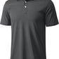 MAGCOMSEN Men's Polo Shirts 3 Buttons Casual Work T Shirts Quick Dry Short Sleeve Golf Shirt Pique Jersey Outdoor Performance
