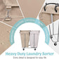 PLKOW Laundry Cart with Wheels 280L Large Laundry Sorter 2 Section for Commercial/Home, Rolling Laundry Cart with Steel Frame and Removable Bag, 8 Bushel, 32.3L x 19.7W x 31.5H Inch