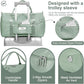 FIORETTO Womens Gym Tote Duffle Bag with Wet Pocket & Shoe Compartment, Sports Duffel Overnight Weekender Hospital Workout Carry on Bag for Girls, Ideal for Travel, Swimming, Dance, Ballet Celadon
