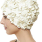 BEEMO Floral Petal Ladies Bathing Swim Cap Women Retro Swim Hat Long/Short Hair