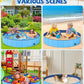 YSJILIDE Portable Dog Pool PVC Pet Swimming Bathtub Collapsible Hard Plastic Pool for Pets to Swim and Bath (L-87"x 12" Blue)