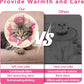 Soft Adjustable Cat Cone Collar, Comfortable Recovery Collar for Cats After Surgery (Pink, Medium)