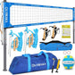 2025 Outdoor Professional Volleyball Net Set for Backyard Beach with Tetoron Net, Adjustable 2" Aluminum Poles, PU Volleyball,Carry Bag - Easy Setup & Anti-Sagg with 2 Tension Adjusters