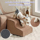 Dog Stairs for Small Dogs, 2-Steps Dog Ramp for Couch, Pet Stairs with Highly Supportive Foam and Non-Slip Bottom, Pet Steps for Cat & Doggie (High 11.8 Inch)