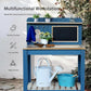 Kids Potting Bench Table Garden Workbench Outdoor Kids Garden Double-Layer Planting Table with Drawing Board Removable Sink,Wood Outdoor Play Kitchen for Toddlers,Backyard and Porch Blue