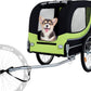 Blue-Grey Large Folding Bike Trailer for Dogs – Heavy-Duty Steel Frame, 66LB Capacity Pet Carrier for All-Terrain Cycling, Jogging & Camping Adventures!