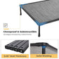 Veehoo Chewproof Elevated Dog Bed - Cooling Raised Pet Cot, Breathable Mesh, Washable & Non-Slip for Medium Dogs, Indoor/Outdoor, Black Silver Mat and Black Frame, 32x25inches (Model CWC2203A03)