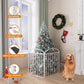 2 Panles Full Matel Freestanding Dog Gates with Door, 48"Extra Wide 32"Tall Free Standing Dog Pet Gate for Indoor & Outdoor. Foldable Pet Fences for Doorways, House, Stairs, Porch, Deck, Yard