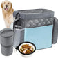 Dog Travel Bag with Treat Pouch, Airline Approved Dog Bags for Traveling, 2 Dog Food Travel Container, 2 Travel Bowls, Weekend Dog Travel Bag for Supplies, Dog Travel Kit Accessories