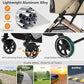 Medium Dog Stroller, Kenyone Pet Stroller for Medium Dogs Up to 55lbs, Lightweight Aluminum Frame, One Click Folding, Large Cat Stroller with No Zip Entry, Detachable Mesh, Multiple Pockets