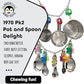 1970 Pk2 Pot and Spoon Delight Features Shiny pots and Spoons with Acrylic Rings and Pacifiers, Handcrafted for African Greys Amazons Macaws