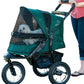 Pet Gear No-Zip Jogger Pet Stroller for Cats/Dogs, Zipperless Entry, Airless Tires, Easy One-Hand Fold, Cup Holder + Storage Basket, Hunter