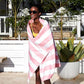 Dock & Bay Beach Towel - Quick Dry, Sand Free - Compact, Lightweight - 100% Recycled - Includes Bag - Cabana Light - Malibu Pink - Extra Large (200x90cm, 78x35)