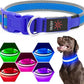 Flashseen LED Dog Collar, Light Up Dog Collar USB Rechargeable, Brightest Dog Lights for Night Walking, Adjustable Dog Collar Light for Dog Safety(Medium, Royal Blue)
